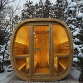 4-Person Brown Square Outdoor Sauna – Traditional Steam Backyard Wellness Cabin